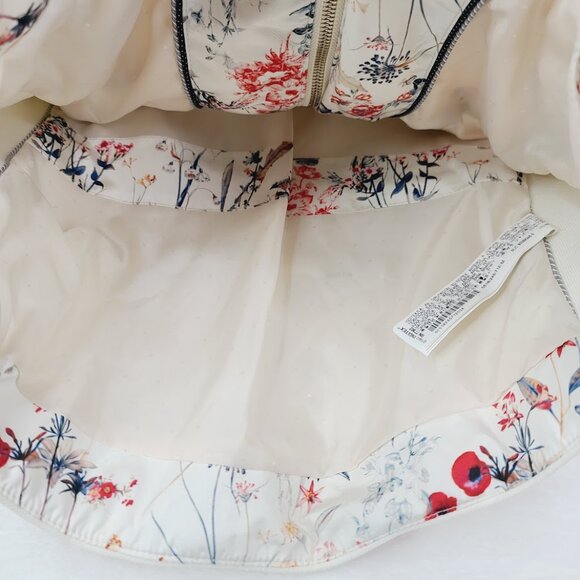 Zara Women's White Red Wild Floral Print Stretch Full-Zip Quilted Jacket Size M - Picture 11 of 14